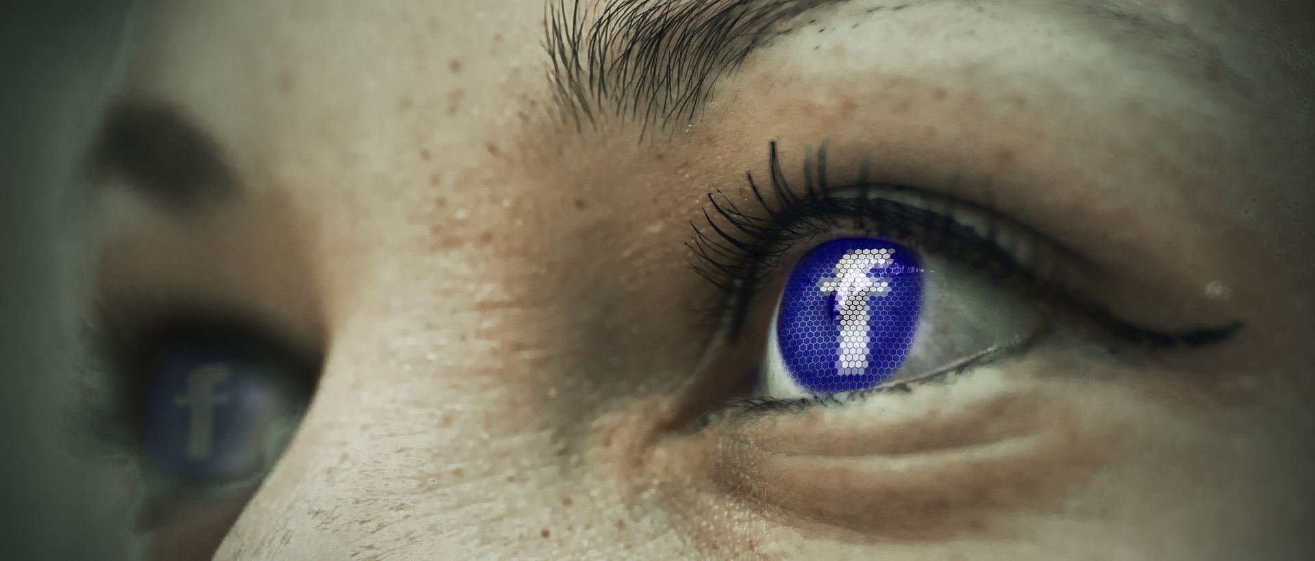 facebook ikon speglar sig i ögat