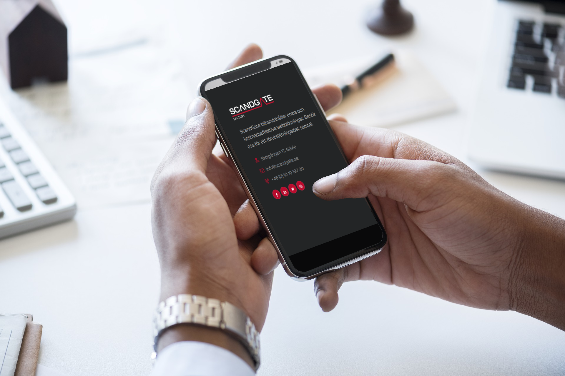 Bild på mobil information om ScandGate